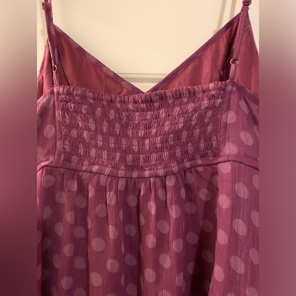 American Eagle purple polka dot chiffon top - Picture 3 of 6